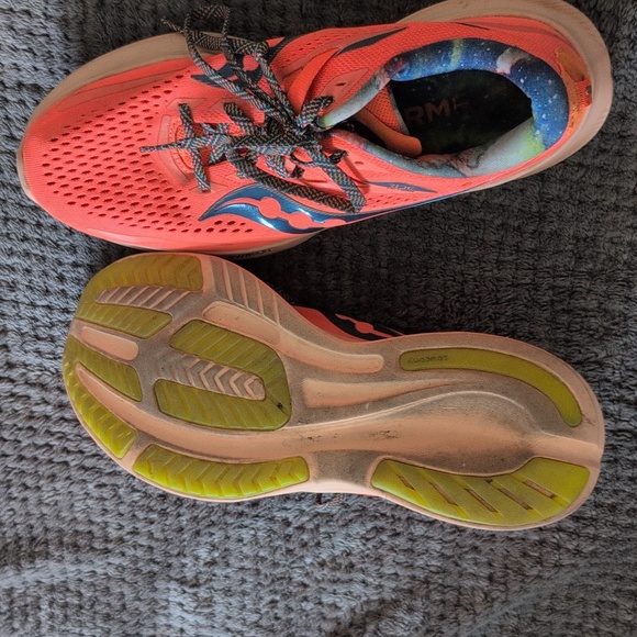 Saucony Ride 15 Orange Athletic Running Shoes Size 9 - Picture 5 of 5